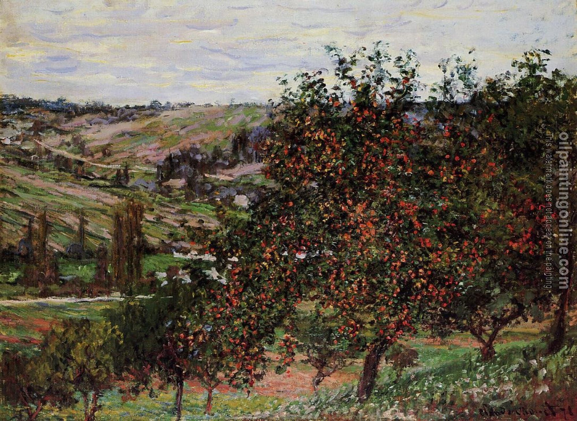Monet, Claude Oscar - Apple Trees near Vetheuil